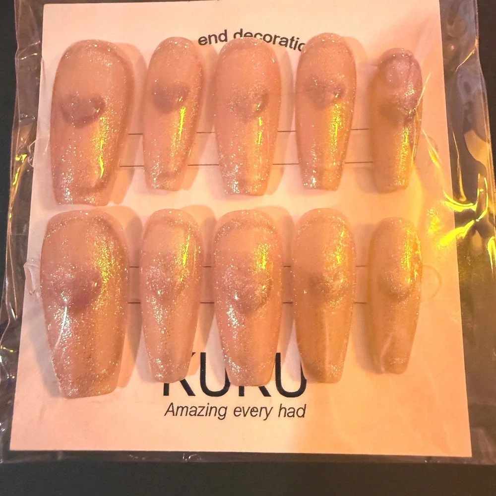 Kuku Yuanmeng Press On Nails Women OS Multicolor NEW‎ 5 Sets 3D Charms Butterfly